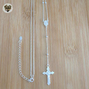 (2-2302) 925 Sterling Silver - Miraculous Rosary Necklace - 20"
