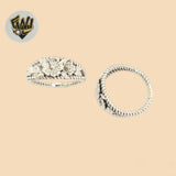 (2-5049-1) Anillo Flor Tallada en Plata de Ley 925.