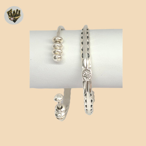 (2-0665) 925 Sterling Silver - 6.5mm Open Carved Bangle - 2.5