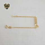 (1-0972) Laminado de oro - Brazalete con placa para niños de 2 mm - 5,5" - BGF