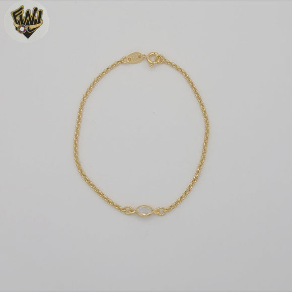(1-0782) Gold Laminate - Single Zircon Bracelet - BGF