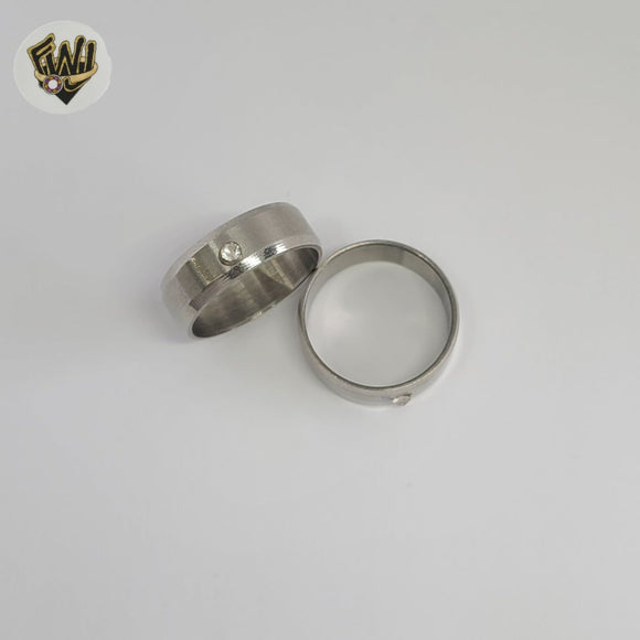(4-0014) Stainless Steel - Zircon Ring.