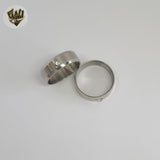 (4-0014) Stainless Steel - Zircon Ring.