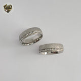 (4-0005-1) Stainless Steel - Zircon Ring.