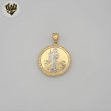 (1-2402) Gold Laminate - Round Religious Pendants - BGF