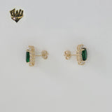(1-1212) Laminado de oro - Aretes con circonitas - BGO