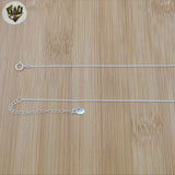 (2-66030) Plata de ley 925 - Collar de flores con eslabones Rolo de 2 mm.