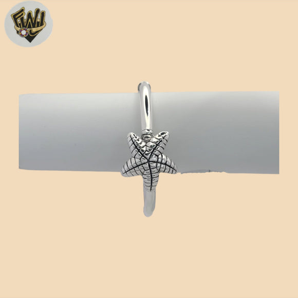 (2-0709) 925 Sterling Silver - 6.5mm Starfish Bangle - 2.5