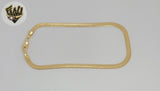 (1-0039) Gold Laminate - 4mm Herringbone Link Anklet - 10" - BGF