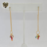 (1-1237-4) Gold Laminate - Good Luck Long Earrings - BGF