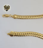 (1-6268-A) Gold Laminate -  9mm Zircon Curb Link Necklace - BGO