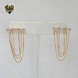 (1-1241-6) Laminado de Oro - Pendientes colgantes con cadenas y circonitas - BGF