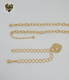 (1-6168) Gold Laminate - Rolo Link Heart Set - BGF