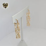 (1-1218-4) Gold Laminate - Dangling Pearls Hoops - BGF