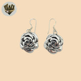 (2-3365) Plata de ley 925 - Pendientes colgantes de flores.