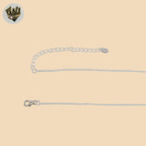 (2-66081) 925 Sterling Silver - 1mm Link Wave Necklace -17.5".