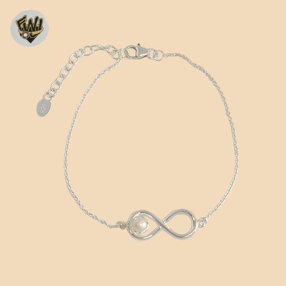 (2-0373-2) 925 Sterling Silver - 1mm Link Infinity Bracelet.