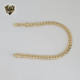 (1-60018) Gold Laminate - 6mm Curb Link Men Bracelet - 8" - BGO