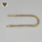 (1-0825) Gold Laminate - 6mm Two Tone Link Bracelet - 7.5" - BGO