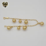 (1-0712) Gold Laminate - Balls Bracelet - 7.5" - BGO