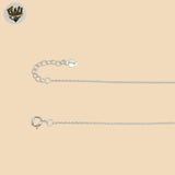 (2-66086) 925 Sterling Silver - 1mm Link Heart Necklace -17".