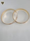 (1-4014) Gold Laminate - 10mm Three Tones Butterflies Bangles - BGO