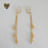 (1-1212-2) Gold Laminate - Long Bell Earrings - BGF