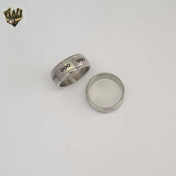 (4-0026-1) Stainless Steel - Carved Ring.
