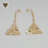 (1-1218-5) Gold Laminate - Paper Clip Long Earrings - BGF
