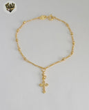 (1-3316-3) Rosario de mano laminado en oro de 3 mm - 7,5” - BGF.