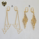 (1-1237) Gold Laminate - Long Earrings - BGF