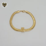 (1-0497-1) Gold Laminate - 6mm Teddy Bear Bracelet - 7.5" - BGF