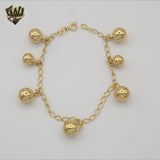 (1-0712) Gold Laminate - Balls Bracelet - 7.5" - BGO