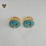 (4-0070) Stainless Steel - Blue Stone Ring.