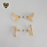 (1-1198-3) Gold Laminate - Plain Stud Earrings - BGF