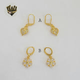 (1-1192) Laminado de oro - Aretes colgantes de circonitas - BGO