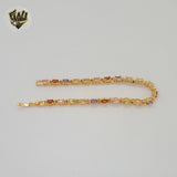 (1-60096) Pulsera multicolor de laminado dorado de 4 mm - BGO