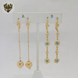(1-1237) Gold Laminate - Long Earrings - BGF