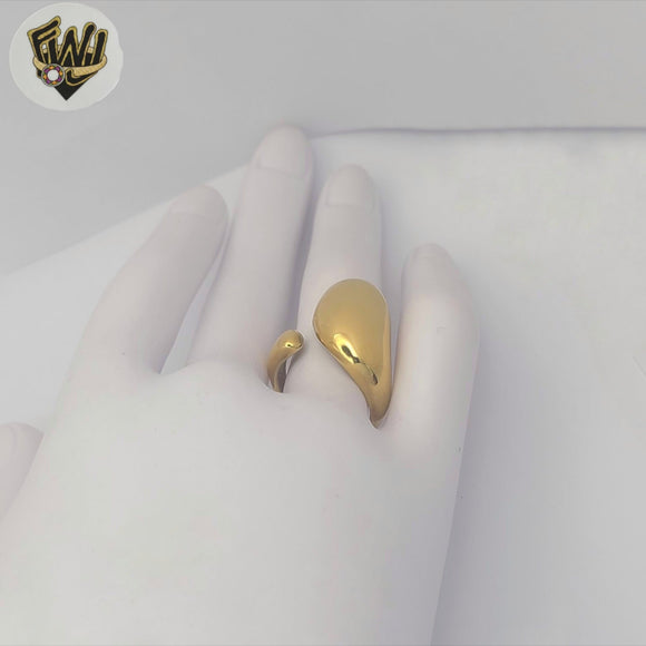 (4-0007) Stainless Steel - Open Teardrop Ring.