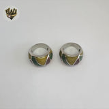 (4-0065) Stainless Steel - Stones Ring.