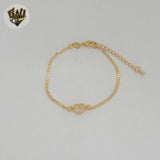 (1-0931) Gold Laminate - 2mm Mariner Heart Bracelet - BGF