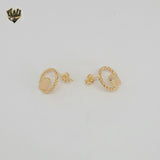 (1-1108-4) Gold Laminate - Shell Stud Earrings - BGF