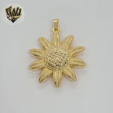 (1-2472-1) Laminado de oro - Colgante de girasol grueso - BGF