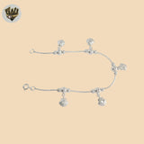 (2-0327) 925 Sterling Silver - 1mm Link Charm Bracelet.