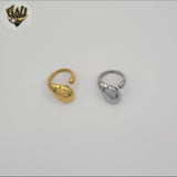 (4-0007) Stainless Steel - Open Teardrop Ring.