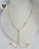 (1-6470-1) Gold Laminate - Adjustable Beads Long Necklace - BGF