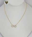 (1-6010)) Gold Laminate - Infinity Zircon Necklace - BGF