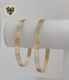 (1-4020) Gold Laminate - 6.5mm Three Tone Elephant Bangles - BGO
