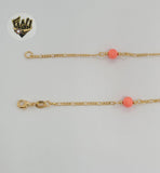 (1-3902-O) Gold Laminate - 6mm Coral Beads Necklace - BGF