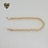(1-60086-1) Gold Laminate - 5.5mm Multicolor Bracelet - 7.5" - BGO